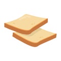 Delicious toast bread icon. White toast bread slice for sandwich isolated on white background