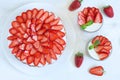Delicious traditional celebration strawberry cake