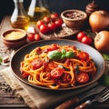 delicious traditional italian pasta puttanesca Royalty Free Stock Photo