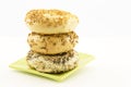 Delicious trio of bagels Royalty Free Stock Photo