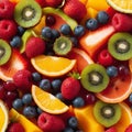 delicious tropical fruit salad in small pieces of fruit.