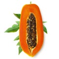Papaya fruit isolated on white background Royalty Free Stock Photo