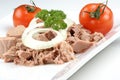 delicious tuna salad with organic tomato Royalty Free Stock Photo