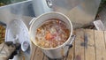 Delicious turkey deep frying