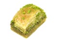 Delicious Turkish baklava with green pistachio nuts. Royalty Free Stock Photo
