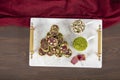 Delicious Turkish Delight with pistachios. Assortment of Turkish delight with pistachio. Mixed Turkish Delight. local name Antep