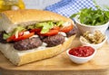 Delicious Turkish Meatballs Sandwich, Kofte Ekmek. Turkish name kofte ekmek or ekmek arasi kofte