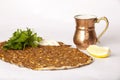 Delicious Turkish pizza lahmacun Royalty Free Stock Photo