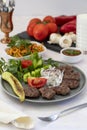 Delicious Turkish traditional kebab meatballs or kofta