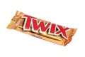 Twix chocolate bar isolated on white background