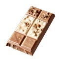Delicious Two Tone Chocolate Bar With Caramel Bits On White Royalty Free Stock Photo