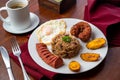 Delicious typical Costa Rican breakfast with coffee Royalty Free Stock Photo