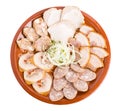 Delicious ukrainian cold cuts platter. Royalty Free Stock Photo