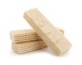 Delicious vanilla wafer sticks on white Royalty Free Stock Photo