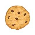 Delicious vector cartoon cookie with chocolate chips isolated on Royalty Free Stock Photo