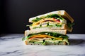Sandwich with Fresh Veggies and Flavorful Spread.AI