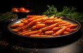 delicious vegetable glazed roasted carrots Royalty Free Stock Photo