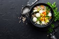 Delicious vegetable soup with chicken meatballs and pearl barley Royalty Free Stock Photo
