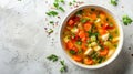 Delicious vegetable soup with herbs and spices Royalty Free Stock Photo