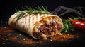 Delicious Vegetarian Burrito With Fresh Herbs And Spices