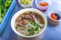 Delicious Vietnamese local cuisine - Pho beef noodle soup Royalty Free Stock Photo