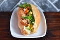 Delicious Vietnamese style hot dog