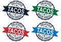 Delicious Vintage Style Taco made fresh Stamp set Royalty Free Stock Photo