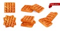 Delicious Waffle Realistic Set