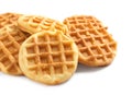 Delicious wafflejavascript:chkspelldocument.uploadfrm1.M_title.value;s for breakfast on white background Royalty Free Stock Photo