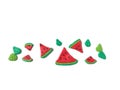 Delicious watermelon plasticine clay, fruit slice shape dough