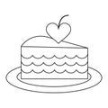 Delicious wedding cake on dish black and white Royalty Free Stock Photo