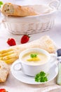 Delicious white asparagus cream soup Royalty Free Stock Photo