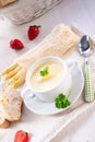 Delicious white asparagus cream soup Royalty Free Stock Photo