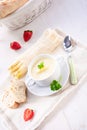 Delicious white asparagus cream soup Royalty Free Stock Photo