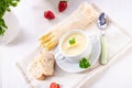 Delicious white asparagus cream soup Royalty Free Stock Photo