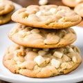 Delicious White Chocolate Macadamia Nut Cookies Royalty Free Stock Photo