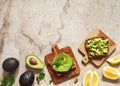 Delicious wholewheat toast with avocado slices. Healthy food
