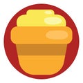 Delicious yellow cupcake, icon