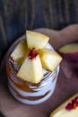 delicious yogurt with peach flavor Royalty Free Stock Photo