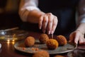 Deliciously Crafted: Woman\'s Hands Making Irresistible Spanish Croquettes Royalty Free Stock Photo