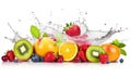 Deliciously fresh fruits with refreshing water splash Creating using generative AI