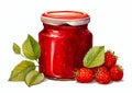 Deliciously Juicy Raspberry Jam: A Mouth-Watering Illustration i Royalty Free Stock Photo