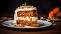 Deliciously Luscious Carrot Cake: A Closeup Masterpiece In Food Photography