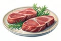 A deliciously plated steak with fresh herbs and greens Royalty Free Stock Photo