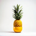 Fresh juicy pineapple on a white background Perfect for a tropical healthy and refreshing image Royalty Free Stock Photo