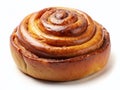 Deliciously Scented Cinnamon Roll Perfectly Isolated Against a Pristine White Background for Baking Inspiration and Royalty Free Stock Photo