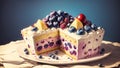 Deliciously Sweet Blueberry Trifle Illustration.AI Generated Royalty Free Stock Photo