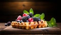 Deliciously tempting waffles with luscious berry toppings a sweet and satisfying treat