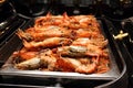 Deliciousn Grilled shrimp on the dish. Royalty Free Stock Photo