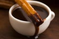 Deliciuos spanish Churros with chocolate Royalty Free Stock Photo